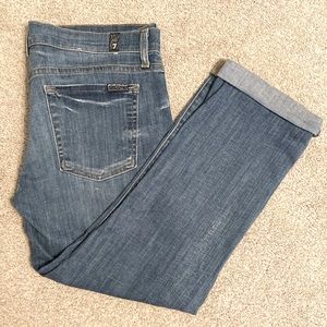 7 For All Mankind Skinny Crop & Roll Jeans Size 30